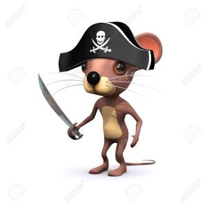 3d Pirate mouse with cutlass
